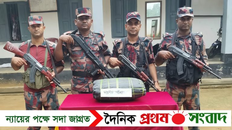 শ্রীবরদী সীমান্তে বিজিবির  অভিযানে ৪ কেজি গাঁজা উদ্ধার 